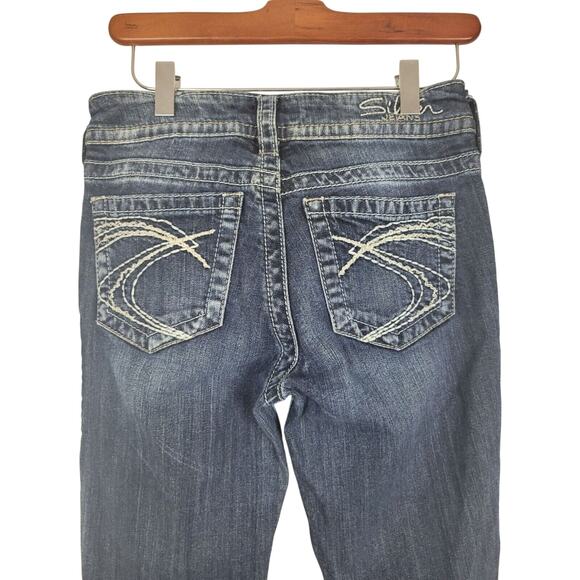 Silver Jeans 27 Womens Dark Wash Low Rise Suki Bootcut Thick Stitch Denim - Picture 6 of 10